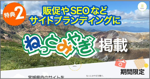 販促やSEOなどサイトブランディングに　ねっとみやぎ掲載